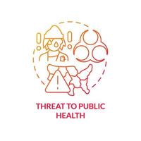 Threat to public health red gradient concept icon. Social issue of homelessness abstract idea thin line illustration. Spreading infectious diseases. Isolated outline drawing. vector