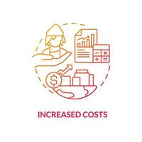 Increased costs red gradient concept icon. Homelessness effect abstract idea thin line illustration. Economic problem. Lack of income and housing. Isolated outline drawing. vector