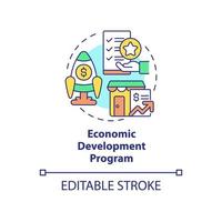 Economic development program concept icon. Small business support. Helping program abstract idea thin line illustration. Isolated outline drawing. Editable stroke. vector