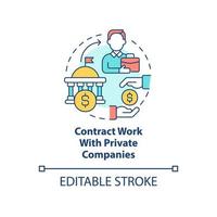 Contract work with private companies concept icon. Encouraging business activity abstract idea thin line illustration. Isolated outline drawing. Editable stroke. vector
