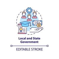 Local and state government concept icon. Small business support program abstract idea thin line illustration. Isolated outline drawing. Editable stroke. vector