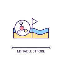 Marine water quality RGB color icon. Transboundary pollution. Chemical elements presenting in seawater. Isolated vector illustration. Simple filled line drawing.