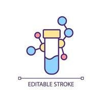 Water quality analysis RGB color icon. Chemical elements in sample. Environmental monitoring. Isolated vector illustration. Simple filled line drawing.