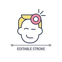 Brain stroke treatment RGB color icon. Neurological disease care. Medical service for patients. Isolated vector illustration. Simple filled line drawing.