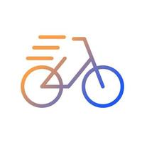 Bicycle gradient linear vector icon. Pedal cycle. Transportation and recreation. Sport activity. Dynamic movement. Thin line color symbol. Modern style pictogram. Vector isolated outline drawing