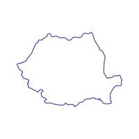 Mapa de Rumania sobre fondo blanco. vector