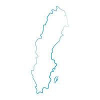 Sweden map on white background vector