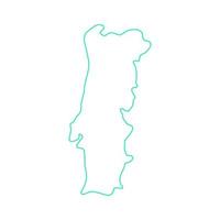 Portugal map on white background vector