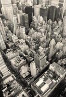 New York City Manhattan skyline aerial view black and white photo