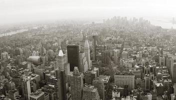 panorama de la vista aérea del horizonte de manhattan de la ciudad de nueva york foto