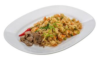 Fried rice with beef photo