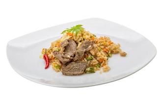 Fried rice with beef photo