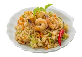 Fried rice with shrimps photo