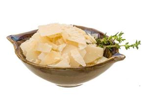 Parmesan cheese isolated white photo