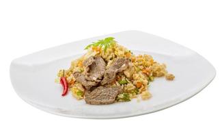 Fried rice with beef photo