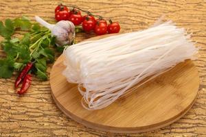 Raw rice noodles photo