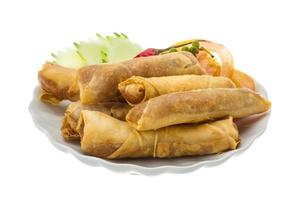 Spring rolls on white photo