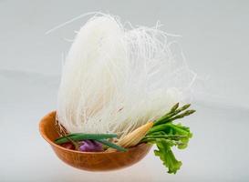 Raw rice noodles photo