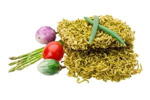 Green raw noodles photo