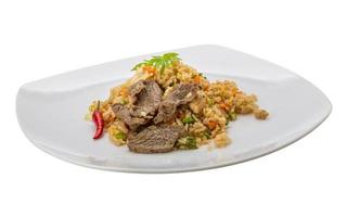 Fried rice with beef photo