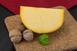 Yellow round cheese photo