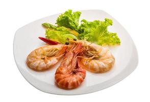 Boiled king prawns photo