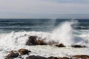 waves crashing over Portuguese Coast photo