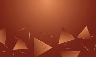 fondo geométrico del triángulo de bronce abstracto. vector