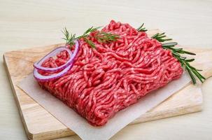 Raw beef minced meat photo