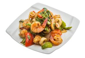 Seafood with vegetables photo