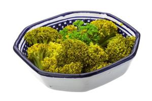 Boiled cauliflower in dish photo