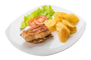 Grilled pork with potato photo