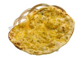 Naan with cheese and garlic photo