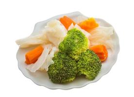 Boiled cabbage and broccoli photo