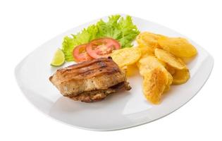 Grilled pork with potato photo