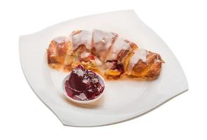 Croissant with jam photo