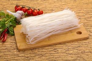 Raw rice noodles photo