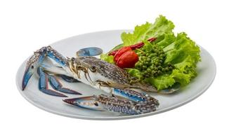 Raw blue crab photo