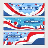 Bastille Day Banners Set vector