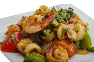 Seafood with vegetables photo