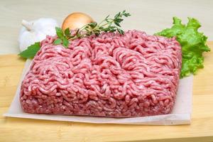 Minced meat on a board photo