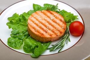 Salmon burger cutlet photo