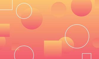 Orange gradient with circles and rectangles shape background. vector