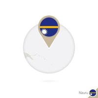 Nauru map and flag in circle. Map of Nauru, Nauru flag pin. Map of Nauru in the style of the globe. vector