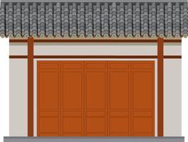 Chinese traditional architecture on white background vector