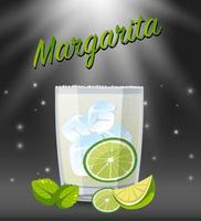 Mojito cocktail in the glass on sparkling background vector