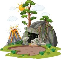 Nature cave in forest isolated vector