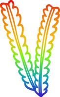 rainbow gradient line drawing cartoon wheat vector