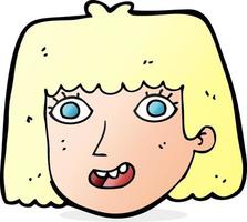 cara de mujer feliz de dibujos animados vector