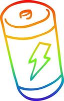 rainbow gradient line drawing cartoon battery vector